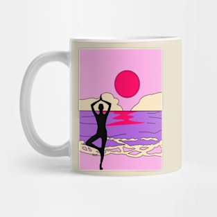 Animated Yoga Sun and Ocean  Graphic Mug